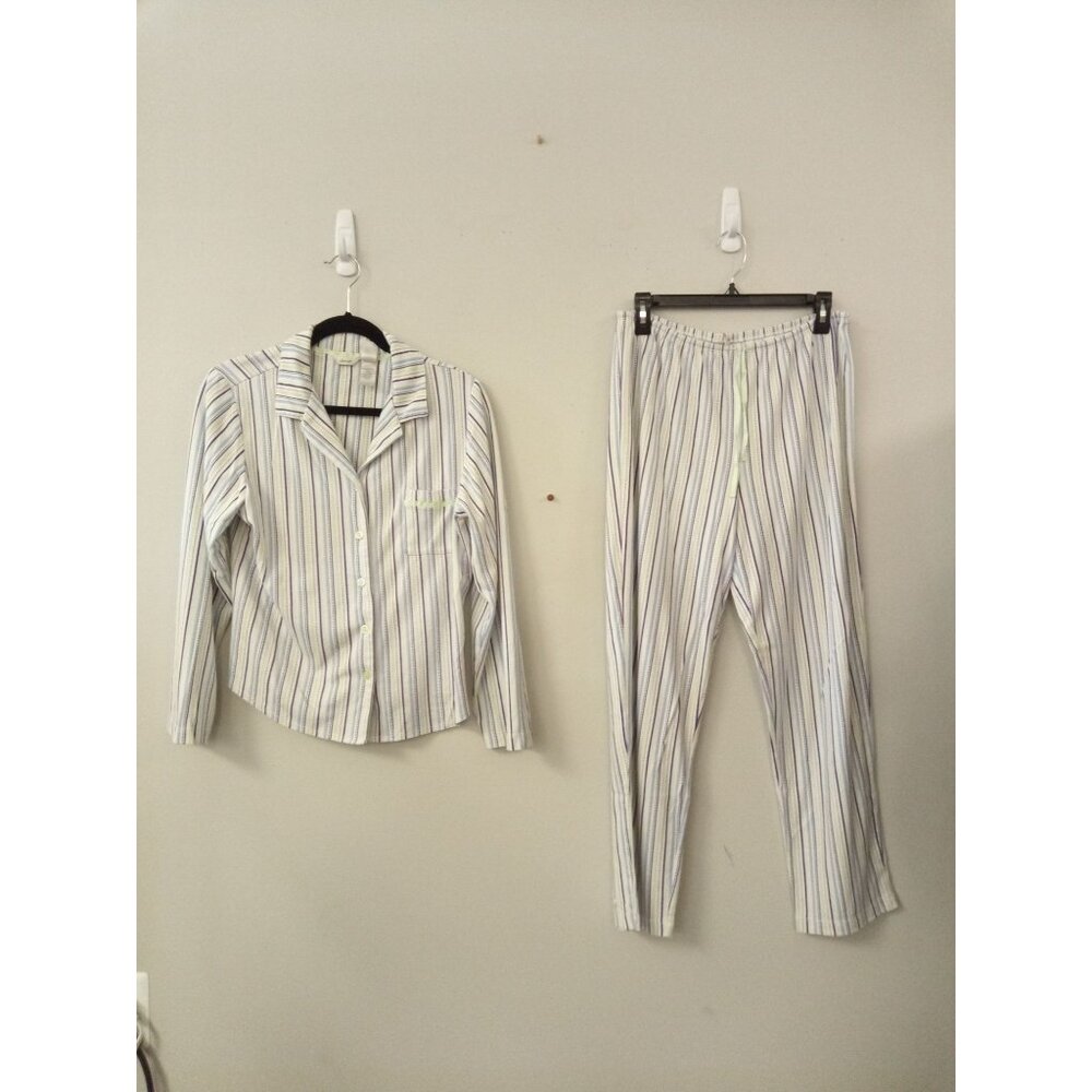 Adonna Women's White Blue Green Purple Pajama Set Size Large